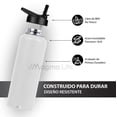 thumbnail image 4 of Termo para Café y Agua de Acero Inoxidable 40 Oz (1200 ml): Contiene 3 Tapas para Diferentes tipos de Bebidas, Ideal para Mantener la Temperatura Deseada (White), 4 of 5