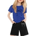 thumbnail image 2 of Landzoo One T-Shirt à Manches Courtes avec Nœud Imprimé Couleur Bonbon Confortable Col Rond pour Enfants Mignon et Léger pour Usage Quotidien, 2 of 4