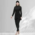 thumbnail image 2 of Huowey Women Swimwear Oversized Swimsuit Conservative Swimsuit Long Sleeve Trousers Swim Cap 3PCS Swimsuit Tropical Swim Wear Honeymoon Cruise Trendy Wear, 2 of 5