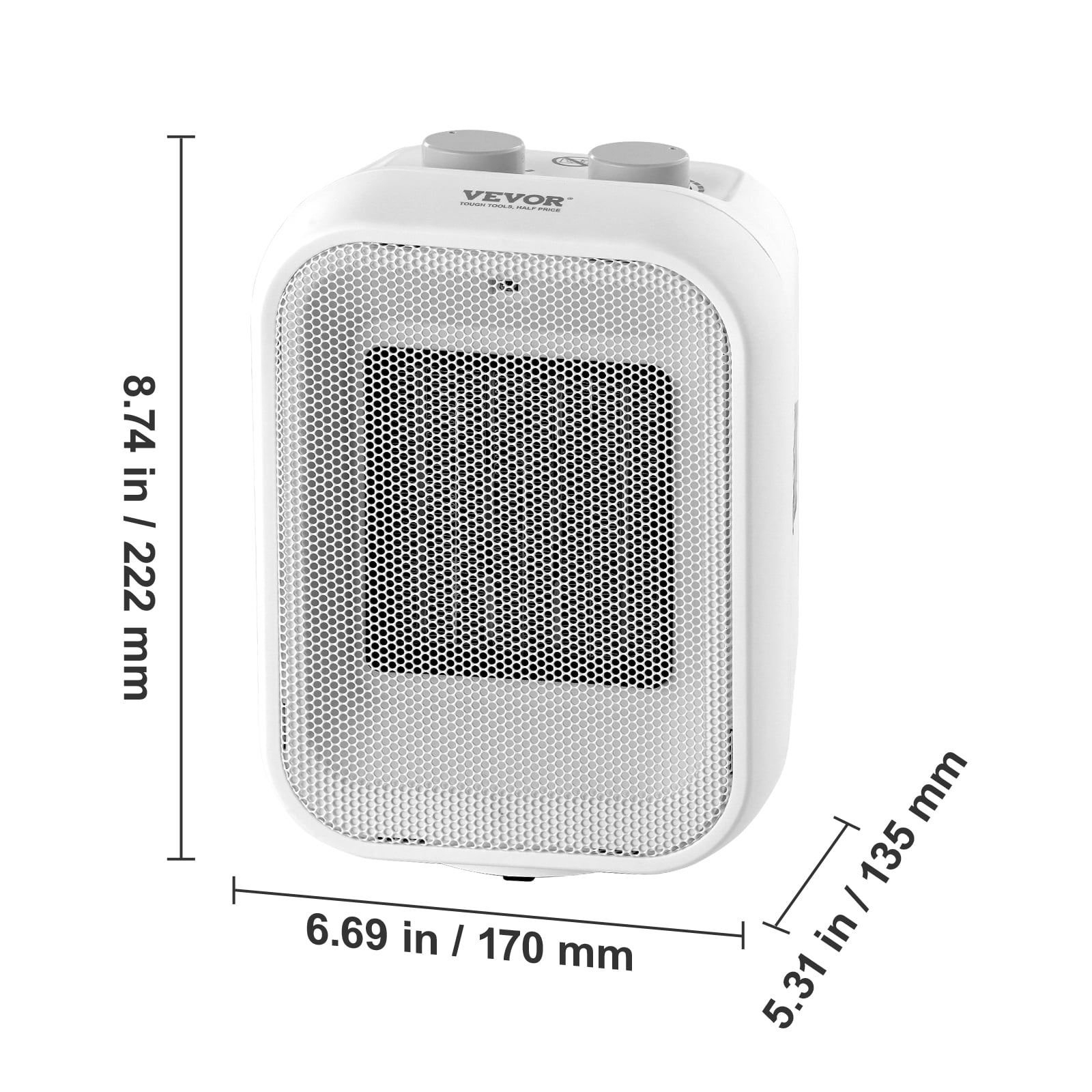 SKYSHALO 1500W Electric Fan Forced Portable Space Heater 9 in with Thermostat