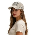 thumbnail image 4 of Helii Men Women Distressed Baseball Cap Dad Hat: Vintage Washed Cotton Cap with Not Dead Hard to Kill Embroidery Slogan Curved Brim Unstructured Adjustable White,One Size, 4 of 4