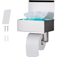 thumbnail image 1 of Portarrollos para Papel Higiénico,Portarrollos Baño Plata Acero Inoxidable Portarollos Papel Higienico con Estante Porta Rollo de baño Taladro o Autoadhesivo Instalar, 1 of 7