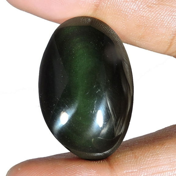 33.70Cts Stunning Natural Black Obsidian Oval Shape Cabochon Loose Gemstone