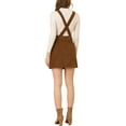 thumbnail image 3 of INSPIRE CHIC Women's a Line Button Decor Front Above Knee Suspender Skirt XS Brown, 3 of 7