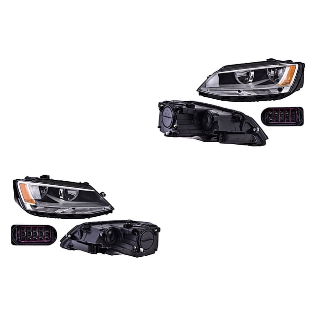 Par De Faros Volkswagen Jetta 2011 A 2018 DEPO P/2 Focos S/Luz Día