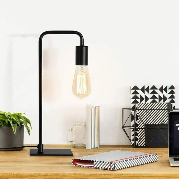 Modern Table Lamp - Industrial Bedside Nightstand Lamp for Bedroom