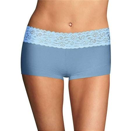 Black Lace Boyshorts - Maidenform® Cotton Dream® Boyshort With Lace , Size - 6