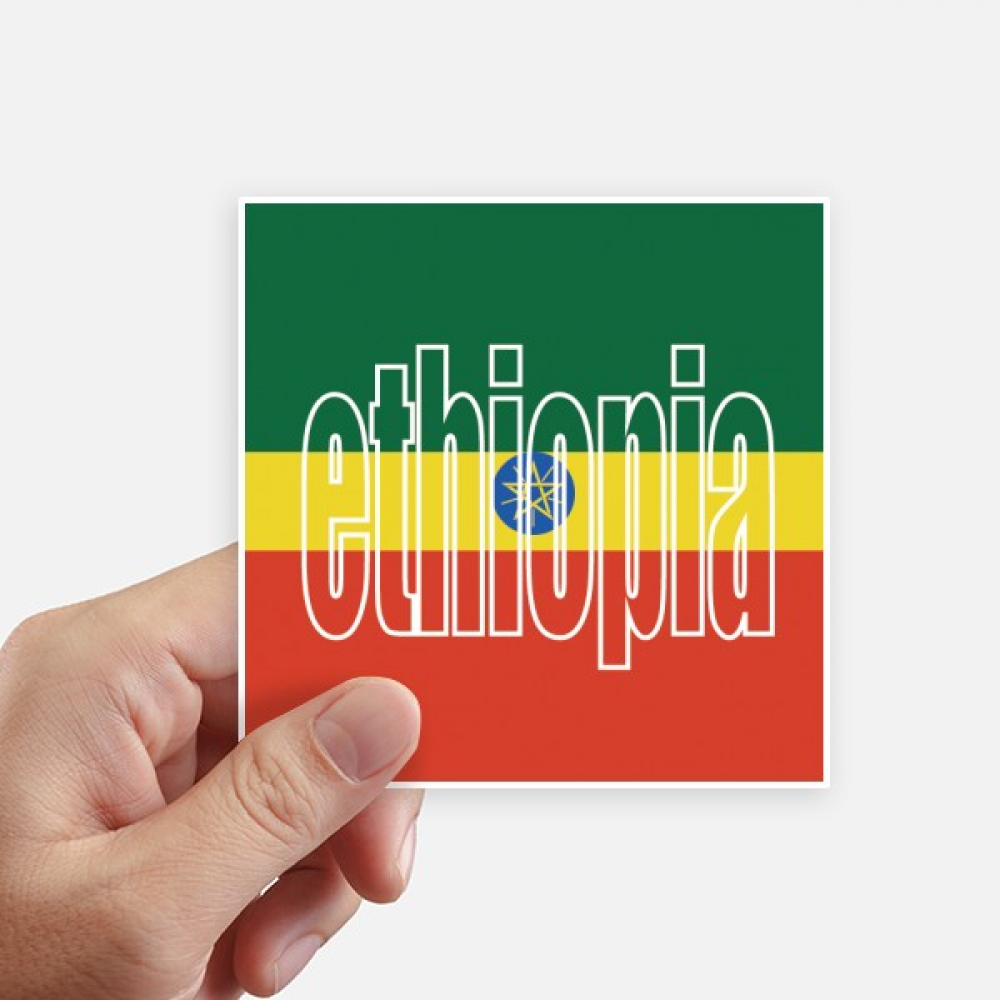 Ethiopia Country Flag Name Sticker Square Waterproof Stickers Wallpaper