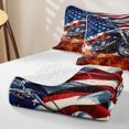 thumbnail image 4 of Manfei Cool Motocross Twin Quilt Set,Classic American Flag Twin Coverlet Set,Blue Red White,2 Pieces, 4 of 7