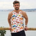 thumbnail image 6 of Fotbe Flowers Birds And Butterflies Pattern Men's Quick Dry Workout Tank Top Gym Muscle Tee Fitness Bodybuilding Sleeveless T Shirt Breathable Workout Shirt-, 6 of 9