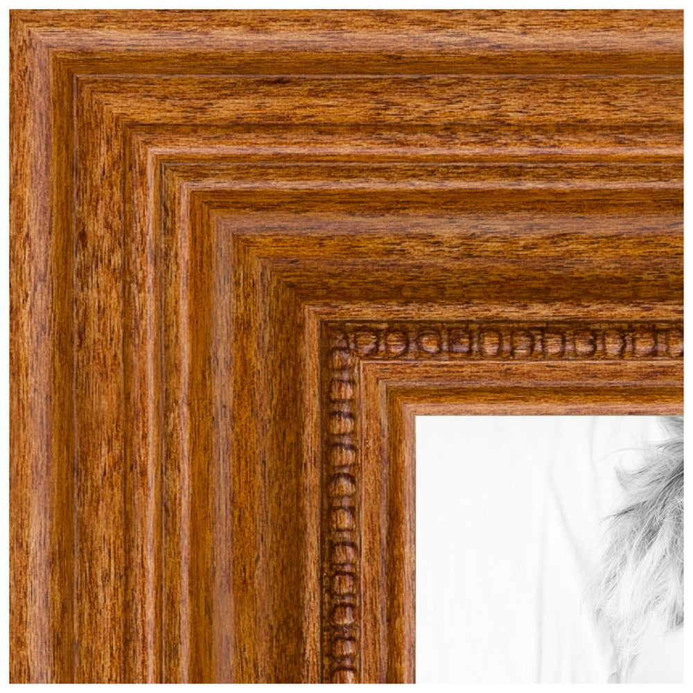 ArtToFrames 14x14 Inch Honey Picture Frame, This Brown Wood Poster Frame is Great for Your Art