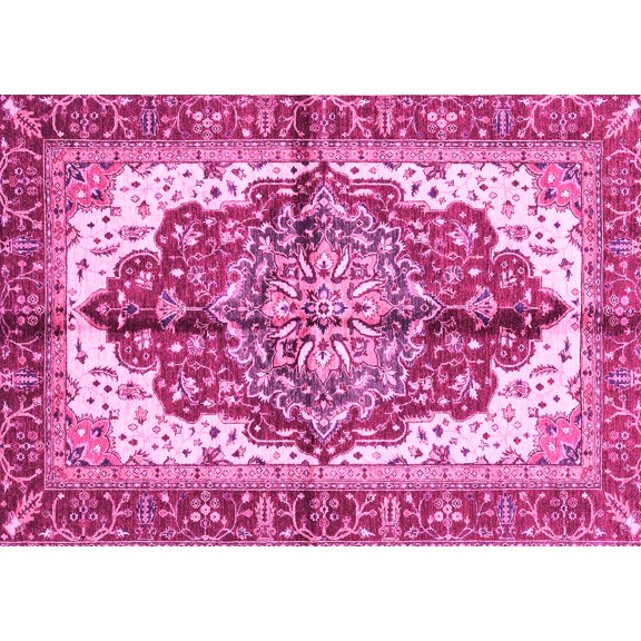 Ahgly Company Indoor Rectangle Persian Pink Traditional Area Rugs, 5' x 7'