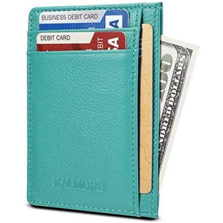 Credit Card Holder Genuine Leather Slim & Thin Pocket Wallet Minimalist Wallet Money Clip RFID