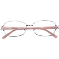 thumbnail image 5 of Tango Optics Metal Optical Eyeglasses Frame Luxe Stainless Steel Virginia Apgar Square Pink Silver Oval For Prescription Lens -, 5 of 7