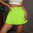 thumbnail image 4 of Xyxonk Womens Skirts High Waist Golf Skorts with Pockets Athletic Skorts Running Workout Mini Skirts Summer Dressy Casual Short Skirt Fluorescent Green M, 4 of 5