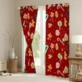 thumbnail image 3 of Feelyou Cartoon Snowflake Print Black Out Curtains, Cute Gingerbread Man Curtains Pack of 2 (42x63 Each), Red Christmas Theme Bedroom Curtains, Black Out Curtains Decor, 3 of 6