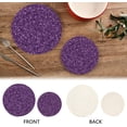 thumbnail image 3 of SKYSONIC Purple Glitter Bling Trivet Round Hot Pads, Set of 2 Shiny Unique Pot Holder Heat Resistant Trivets Cotton Thread Weave Mats for Kitchen Counter Hot Dishes Pot Teapot Table Decor, 3 of 7