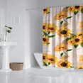 thumbnail image 2 of Leaf Newspaper Text Sunflower Pattern Shower Curtain 72"x84" ,Bathroom Decorative Shower Curtains Set with 12 Hooks,Modern Waterproof Washable Shower Curtain, 2 of 6