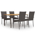 thumbnail image 1 of vidaXL 5 Piece Garden Dining Set Poly Rattan Brown, 1 of 7
