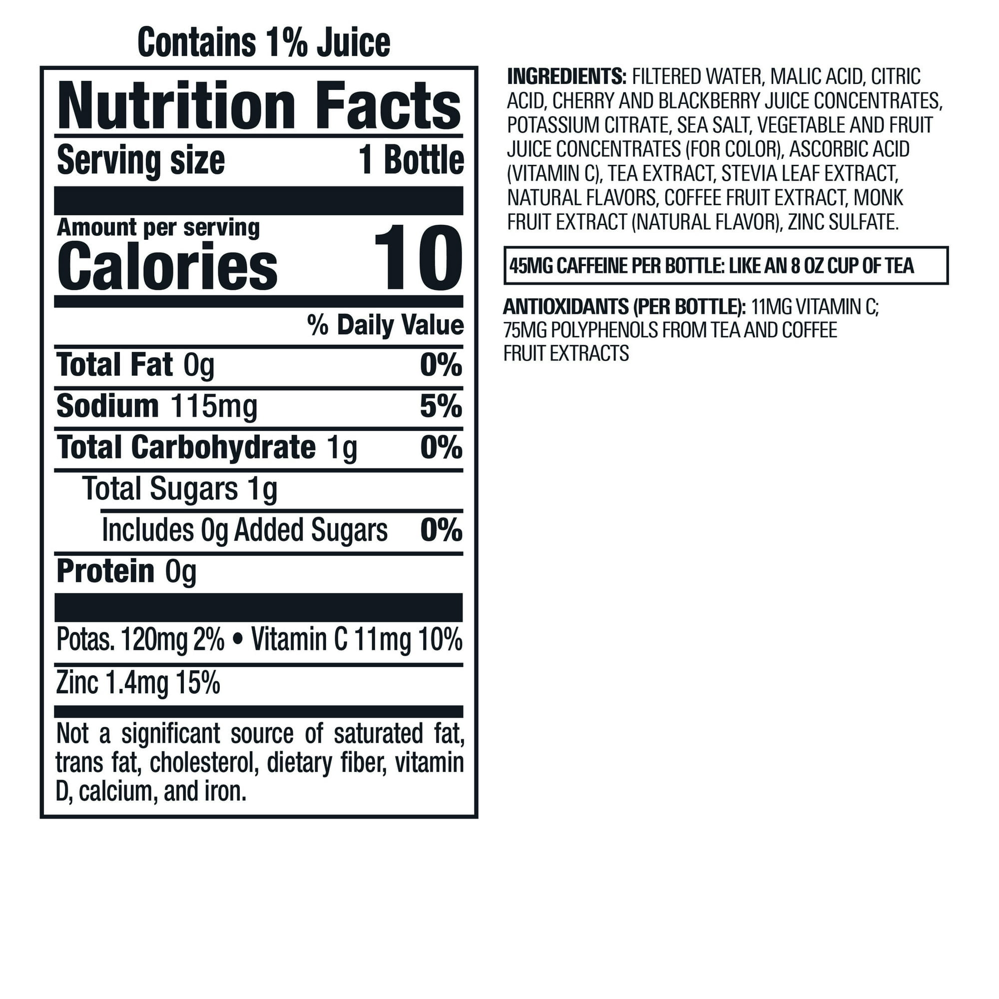 Bai Zambia Bing Cherry Antioxidant Infused Water Beverage 6 Pack 14 fl oz