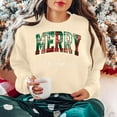thumbnail image 5 of Merry Christmas Sweatshirt for Women Plaid Holiday Long Sleeve Xmas Tree Print Pullover Lightweight Shirt, 5 of 7
