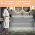 thumbnail image 6 of Amerlife 60" LED Floating Bathroom Double Vanity with Sink Combo, Modern High Gloss Wall Mounted Bathroom Storage Cabinet with 3 Hole Sink, Grey, 6 of 7