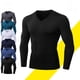 thumbnail image 5 of Guardurnaity Camiseta de compresión ligera y cómoda para hombre, camiseta de manga larga con cuello en V, camisetas largas para hombre Camisetas, 5 of 6