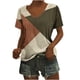 thumbnail image 2 of Fiudx Ofertas Flash Del Día Solo En Línea Blusa Superior con Estampado de Manga Corta y Cuello En V, Cómoda E Informal, a La Moda para Mujer, 2 of 4