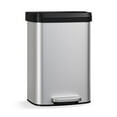 thumbnail image 2 of EuKer Large Garbage Can, 13.2 Gallon Garbage Pail with Soft-Close Lid and Rear Handle for Kitchen, Office, Silver, 2 of 6