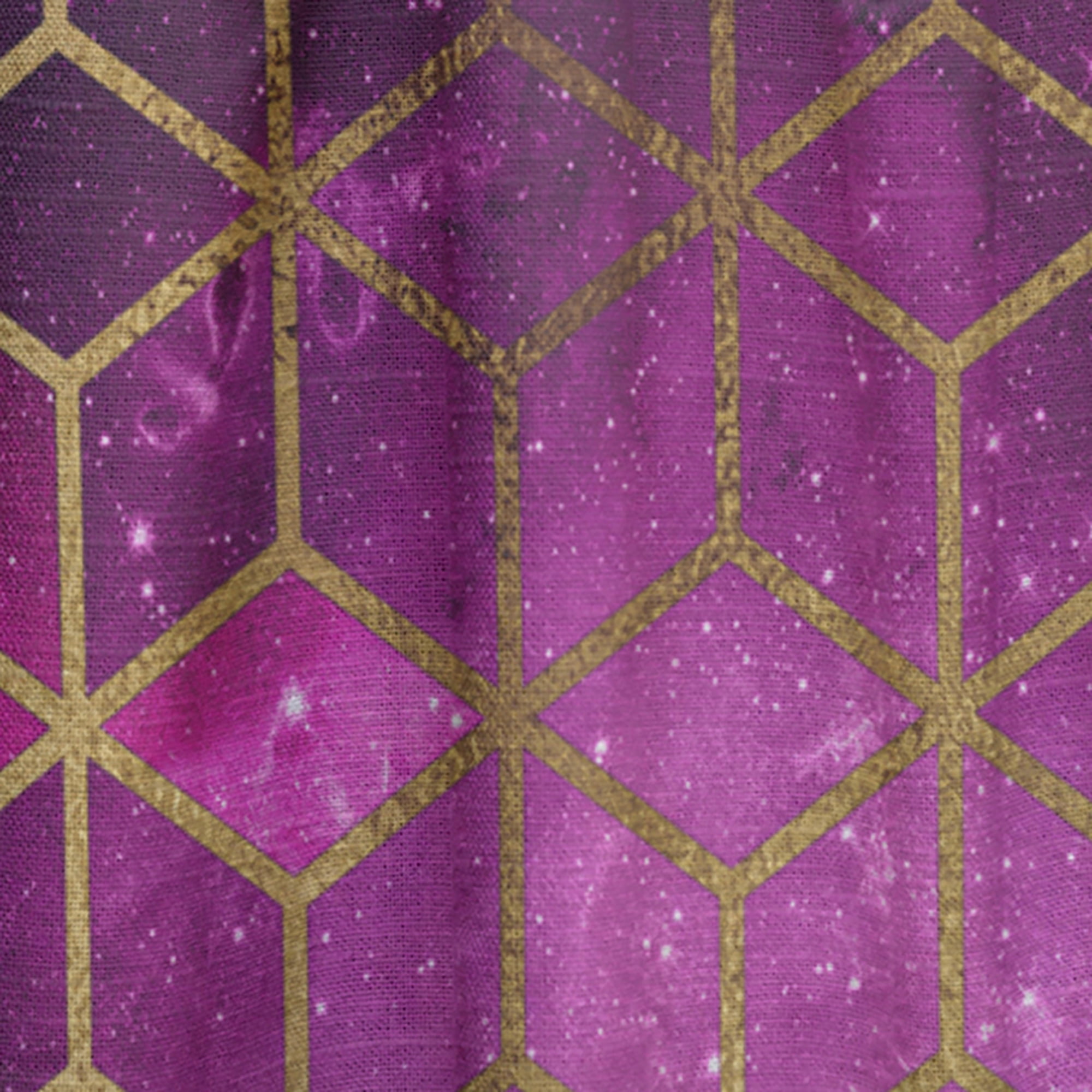 Designart 'Honeycomb Capital Gold X' Modern & Contemporary Curtain Panel