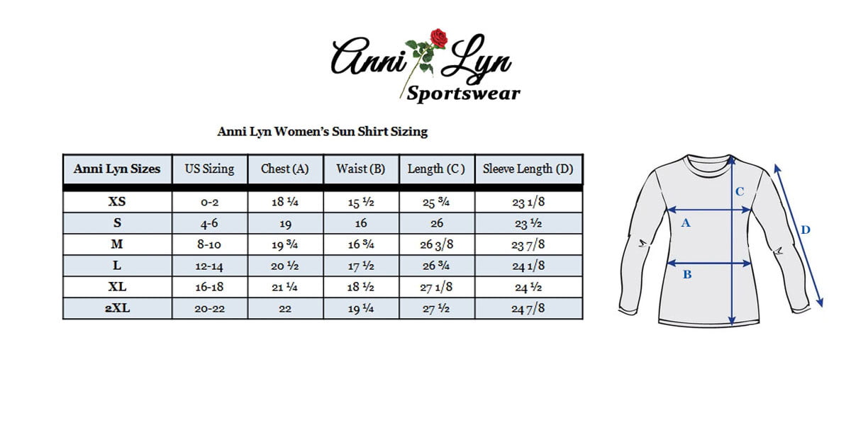 Anni Lyn Sportswear Women's Ventilated Long Sleeve Sun Shirt 