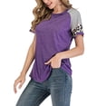 thumbnail image 6 of ALING Womens Short Sleeve T Shirts Crewneck Shirts Loose Casual Tee T-Shirt,Women Summer Tops Tunics Casual Daily Tee Workout Shirts Blouse Tops,Size Up To 3XL, 6 of 7