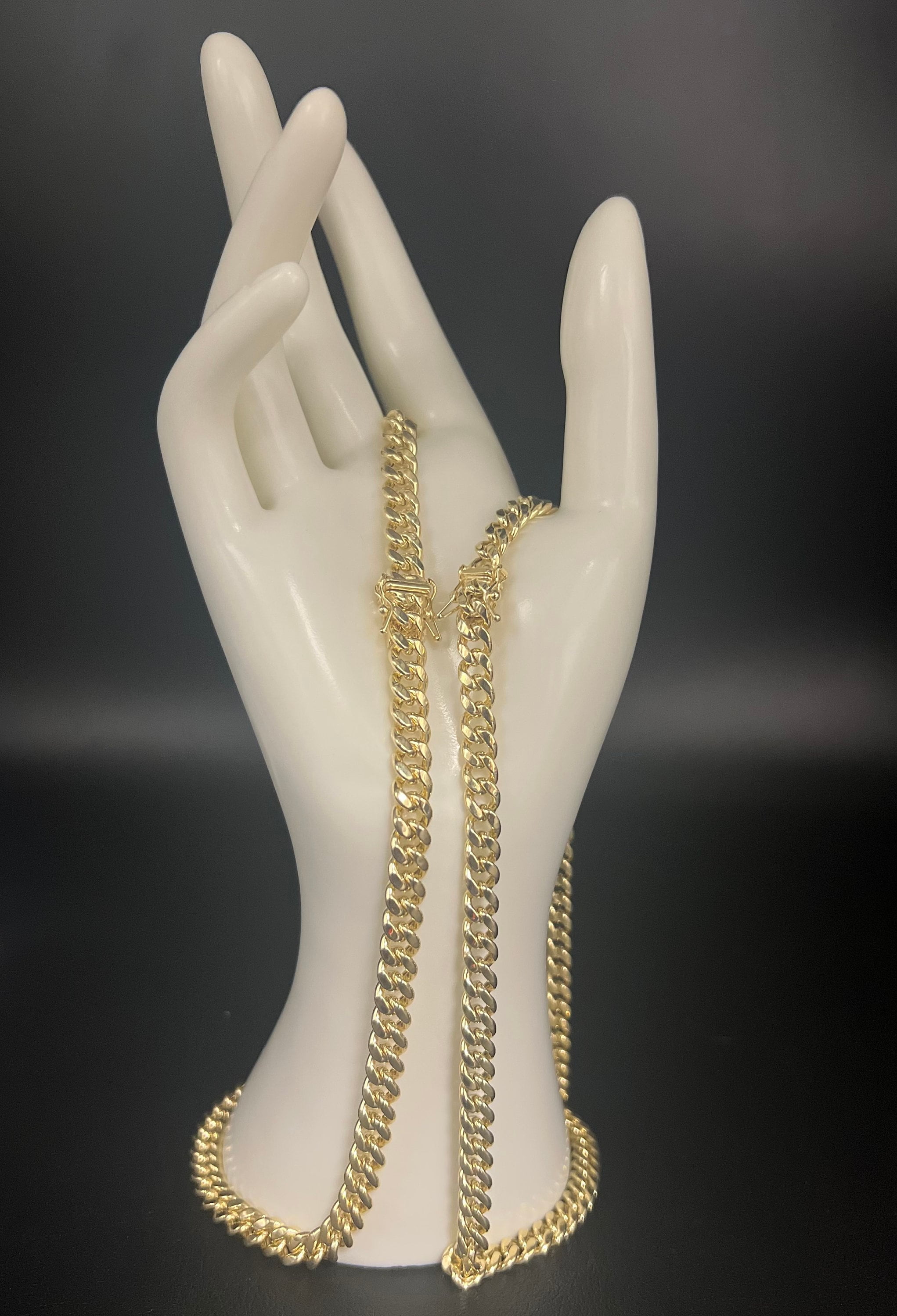 14k Real Gold Miami Cuban Link Chain Necklace 2mm - 6.8mm Inches Real 14K Yellow Gold,Man Gold Chain,Ladies Gold Chain, 14k Gold Chain (Width:6.2mm; Necklace length:26;)