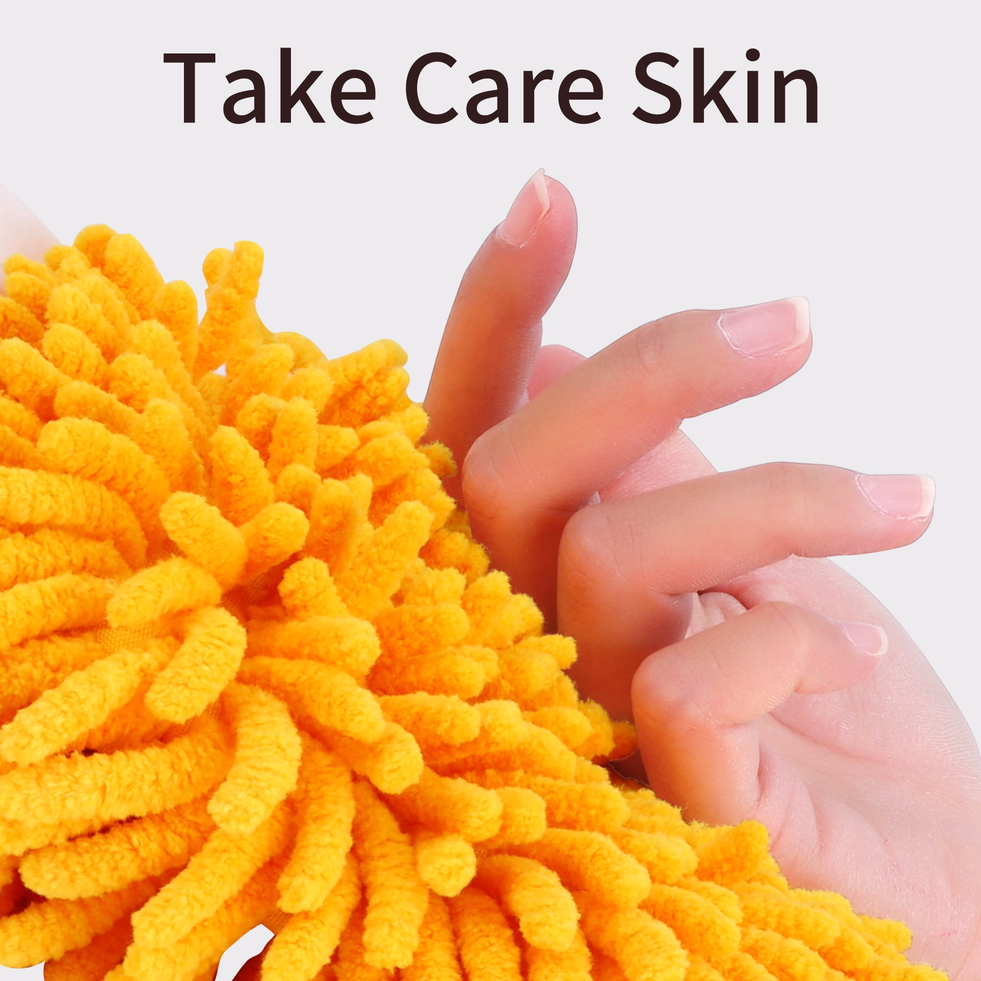 Unique Bargains Cartoon Fuzzy Ball Hand Towels Quick Dry Orange 4-Piece