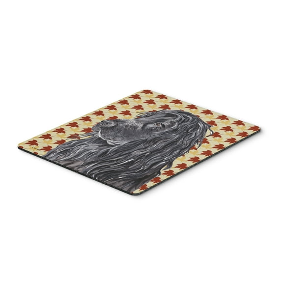 "Black Cocker Spaniel Fall Leaves Mouse Pad Hot Pad or Trivet"