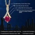 thumbnail image 2 of Gem Stone King 1.15 Ct Round Red Created Ruby 18K Yellow Gold Plated Silver Pendant, 2 of 6