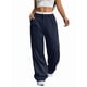 thumbnail image 1 of Pantalones Anchos y Holgados para Mujer, Estilo Palazzo Harén, Informales, A Rayas, con Cintura Elástica y Bolsillos Azul Marino S, 1 of 7