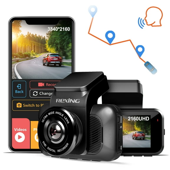 Rexing V5 Plus 3-Channel 4K Dash Cam w/ 3" LCD Voice Control, Wi-Fi, and GPS