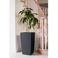 thumbnail image 3 of XBrand 30" H Black Rattan Self Watering Indoor Outdoor Square Planter Pot, Tall Decorative Gardening Pot, Home Décor Accent, 3 of 7