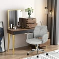 thumbnail image 3 of Costway Hollow Mid Back Leisure Office Chair Adjustable Task Chair w/Armrest, 3 of 10