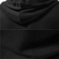 thumbnail image 5 of USNSM Men's Distressed Lace Up Hooded Shirts Vintage Design Long Sleeve Hoodie Pullover Drawstring Casual Shirts Top Black M, 5 of 8