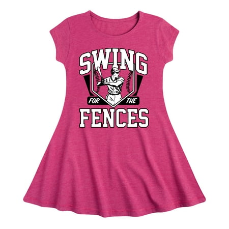 

Instant Message - Swing For The Fences - Girls Fit And Flare Cap Sleeve Dress