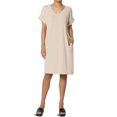 thumbnail image 1 of TheMogan Robe T-Shirt à Manches Courtes Col en V avec Poche pour Femmes P-3X, 1 of 6