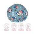 thumbnail image 6 of KLL Independence With Gnome Pattern Shower Cap & Bath Cap for Women,Reversible Oversized Waterproof Shower Caps for all Hair Lengths,Elastic Reusable Bathing Hair Cap, 6 of 7