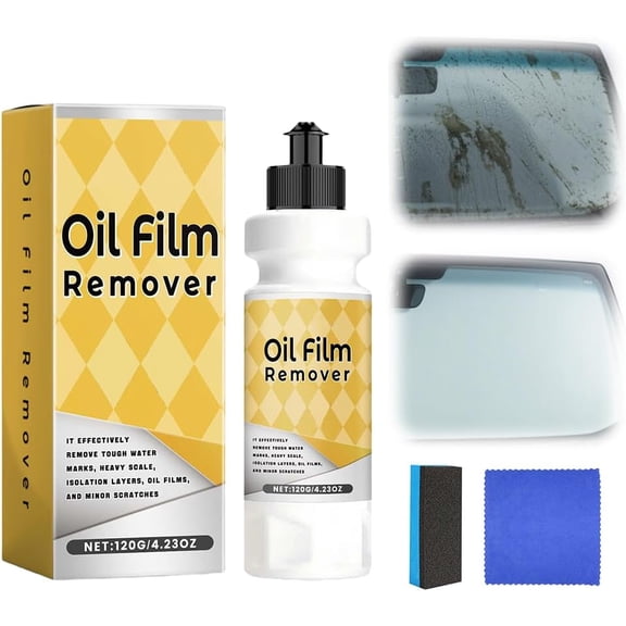Car Glass Oil Film Remover, Windshield Cleaner Polish Compound, 120ml