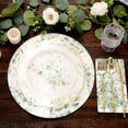 thumbnail image 5 of Efavormart 6 Pack White Green Disposable Serving Trays with Eucalyptus Leaves Print, 13" Round Cardboard Paper Charger Plates - 700 GSM, 5 of 5