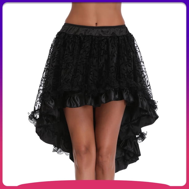 Traje Palace Bundle Falda Lolita Falda corta con cremallera en la espalda Vestido de malla negra Vestido de fiesta Falda a juego
