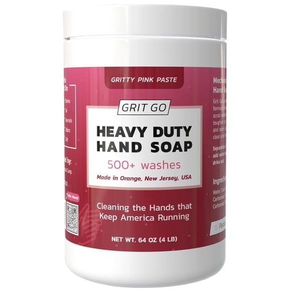 Jabón de manos industrial Grit Go – Limpiador de manos arenoso de alta resistencia para trabajadores mecánicos de la construcción y más – Elimina grasa, aceite, óxido y pintura – Pasta de manos hidrat