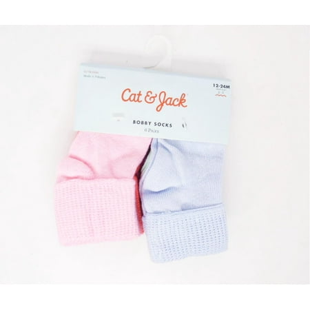 Cat & Jack 6pk Baby Girls' Athletic Bobby Socks - Multicolor 12-24M Multicolored