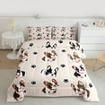 thumbnail image 2 of Manfei Cute Puppy Dog Queen Comforter Set,Cartoon Pet Footprint Bedding Sets,Black Brown Bedding Comforter Set For Boys Kids,Breathable Home Decor Reversible,3pcs, 2 of 8